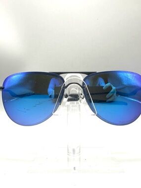 Oakley Tailpin Sunglasses Matte Black Blue Mirrored Lens OO4086-08 Aviator Mens